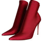 Dolce & Gabbana Cherry Red Stretch Stilettos Ankle Boot Shoes