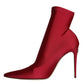 Dolce & Gabbana Cherry Red Stretch Stilettos Ankle Boot Shoes