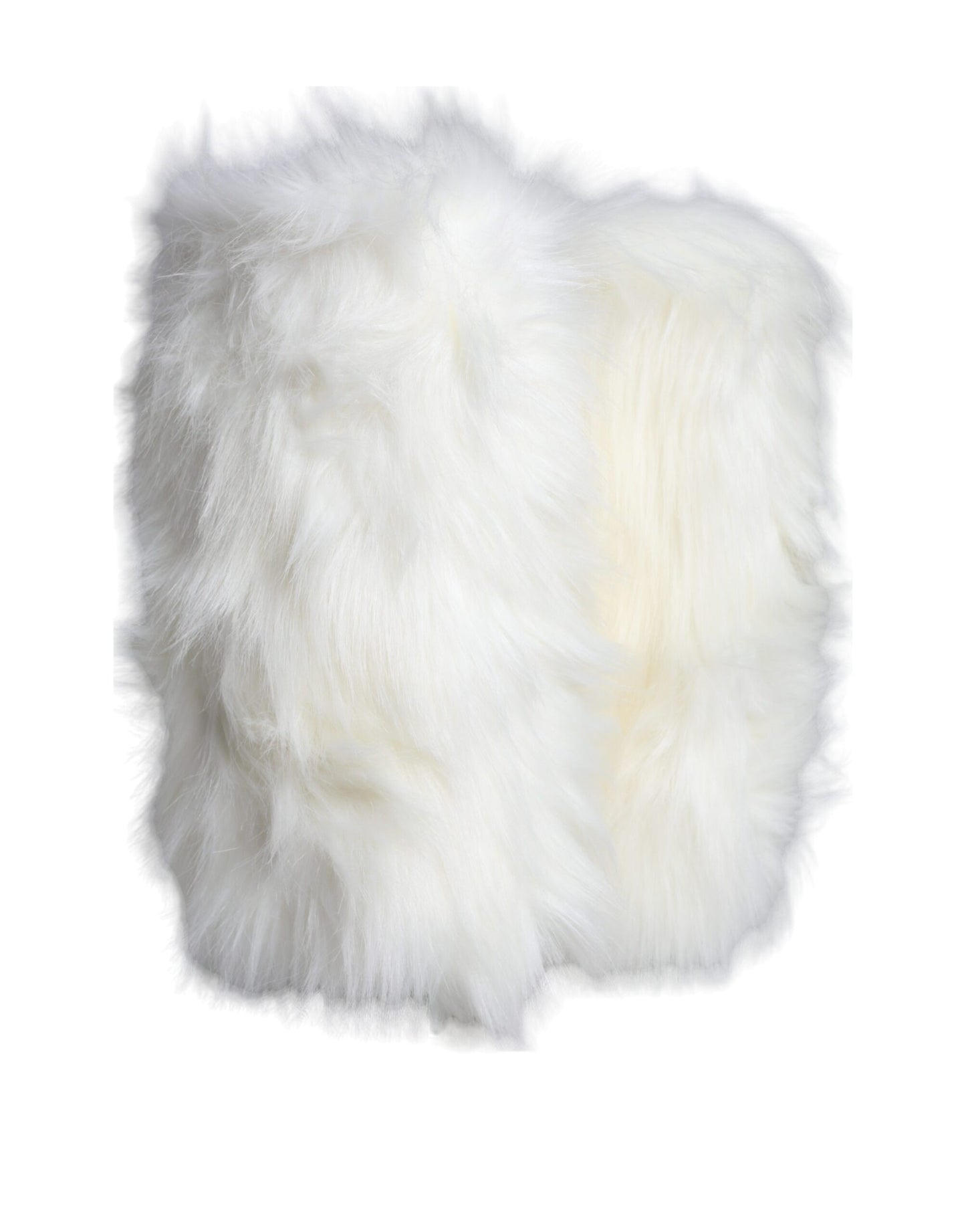 Dolce & Gabbana White Fur Leather Heels Mid Calf Boots Shoes