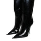 Dolce & Gabbana Black Patent Leather Mid Calf Boots Shoes