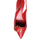 Dolce & Gabbana Red Devotion Leather Heels Slingback Shoes