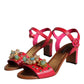 Dolce & Gabbana Fuchsia Leather Embellished Keira Sandals Shoes