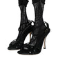 Dolce & Gabbana Black Mesh Stiletto Heels Sandals Shoes