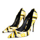 Dolce & Gabbana Multicolor Stripes Leather High Heels Pumps Shoes