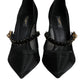 Dolce & Gabbana Black Mesh Mary Jane Crystal Heel Pumps Shoes