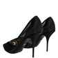 Dolce & Gabbana Black Mesh Mary Jane Crystal Heel Pumps Shoes