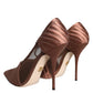 Dolce & Gabbana Brown Mesh Viscose Ankle Strap Pumps Shoes