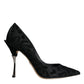 Dolce & Gabbana Black Leopard Lurex High Heels Pumps Shoes