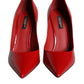 Dolce & Gabbana Red Patent Leather High Heels Pumps Shoes