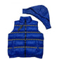 Versace Elegant Blue Logo Band Vest with Detachable Hood