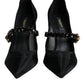 Dolce & Gabbana Black Mesh Mary Jane Crystal Heel Pumps Shoes