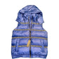 Versace Elegant Blue Logo Band Vest with Detachable Hood