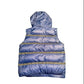 Versace Elegant Blue Logo Band Vest with Detachable Hood