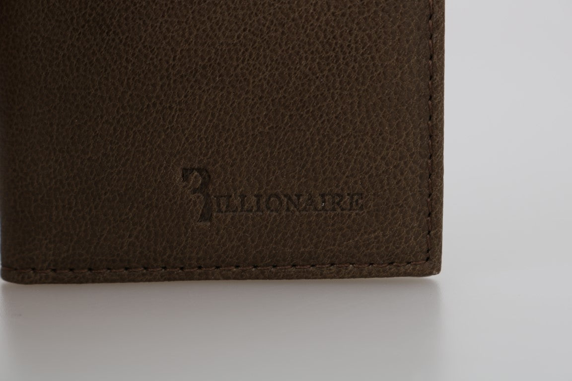 Billionaire Italian Couture Brown Leather Bifold Wallet