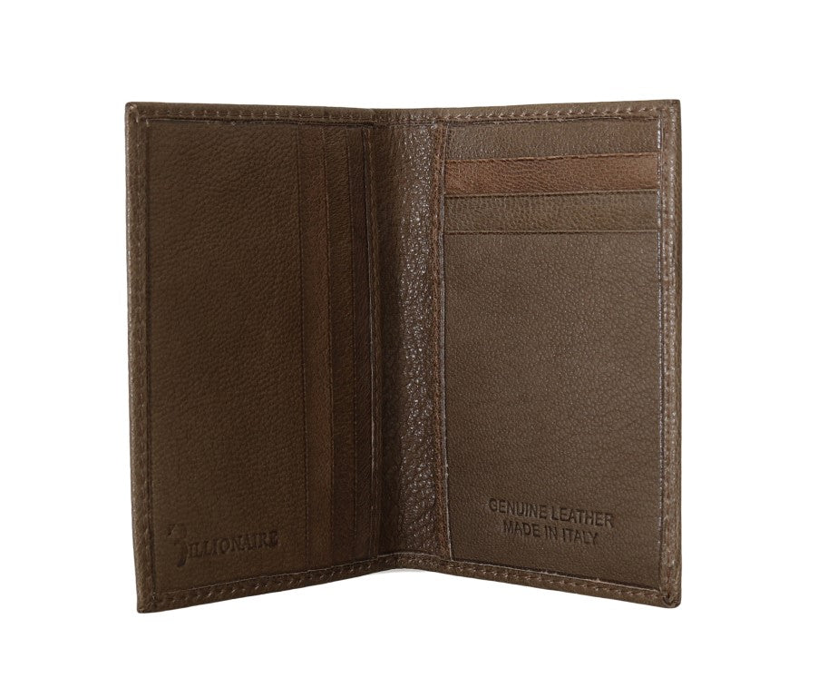 Billionaire Italian Couture Brown Leather Bifold Wallet