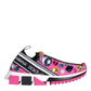 Dolce & Gabbana Pink Sorrento Crystals Low Top Sneakers Shoes