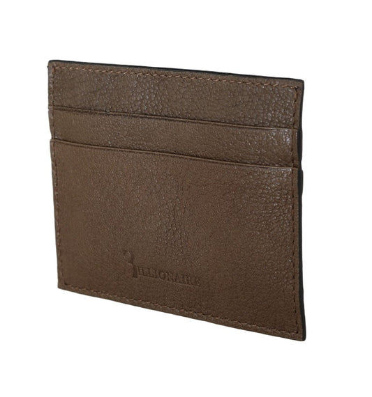 Billionaire Italian Couture Brown Leather Cardholder Wallet