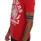 Frankie Morello Red Cotton RIDERS Crewneck T-Shirt