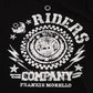 Frankie Morello Black Cotton RIDERS Crewneck T-Shirt