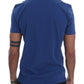 Frankie Morello Blue Cotton RIDERS Crewneck T-Shirt