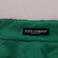 Dolce & Gabbana Pink Green Jacquard Pencil Skirt