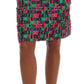 Dolce & Gabbana Pink Green Jacquard Pencil Skirt