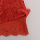 Dolce & Gabbana Orange Macramé Lace Pencil Skirt