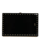 Dolce & Gabbana Black Leather Studs Gold Frame Clutch Evening Purse Bag