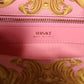 Versace Pink Yellow Baroque Fabric Leather Shopping Tote Bag