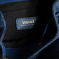 Versace Blue Quilted Denim Leather Crossbody Shoulder Bag