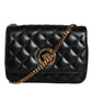 Versace Black Quilted Lambskin Leather Crossbody Shoulder Bag