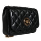 Versace Black Quilted Lambskin Leather Crossbody Shoulder Bag