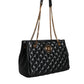 Versace Black Quilted Nappa Leather Shoulder Chain Strap Bag