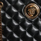 Versace Black Quilted Nappa Leather Shoulder Chain Strap Bag