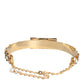 Dolce & Gabbana Gold Tone Crystal Embellished Women Waist Chain Belt