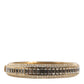 Dolce & Gabbana Gold Tone Brass Crystal Stass DG Round Bangle Bracelet