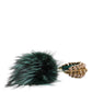 Dolce & Gabbana Green Gold Crystal Fur Headset Audio AUX Headphones