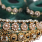 Dolce & Gabbana Green Gold Crystal Fur Headset Audio AUX Headphones