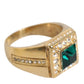 Dolce & Gabbana Gold Plated 925 Silver Green Crystal Ring