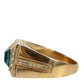 Dolce & Gabbana Gold Plated 925 Silver Green Crystal Ring