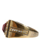 Dolce & Gabbana Gold Plated 925 Silver Red Crystal Ring