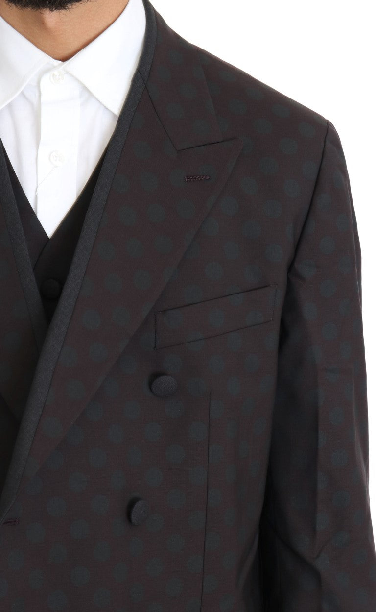 Dolce & Gabbana Bordeaux Wool Stretch Long 3 Piece Suit