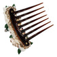 Dolce & Gabbana Brown Plastic Crystal Floral Women Hair Comb