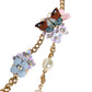 Dolce & Gabbana Gold Chain Brass Floral Layered Crystal Pearl Necklace