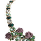 Dolce & Gabbana Gold Brass Link Chain Rose Petal Crystal Embellished Necklace