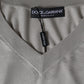 Dolce & Gabbana Off White Silk V-neck Long Sleeves Pullover Sweater