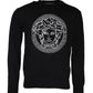 Versace Black Medusa Embroidery Crew Neck Pullover Sweater