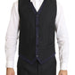 Dolce & Gabbana Gray Wool Blue Silk Double Breasted Suit