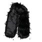 Dolce & Gabbana Black Fox Rooster Feathers Neck Warmer Scarf