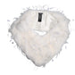 Dolce & Gabbana White Fox Rooster Feathers Neck Warmer Scarf